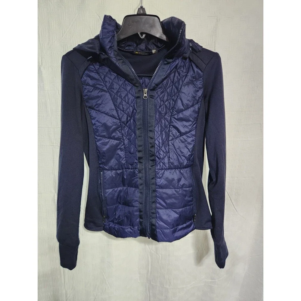 Zella Performance Navy Blue Mixed Media Jacket Womens Size